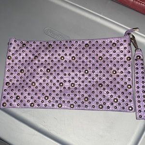 Purple clutch bag